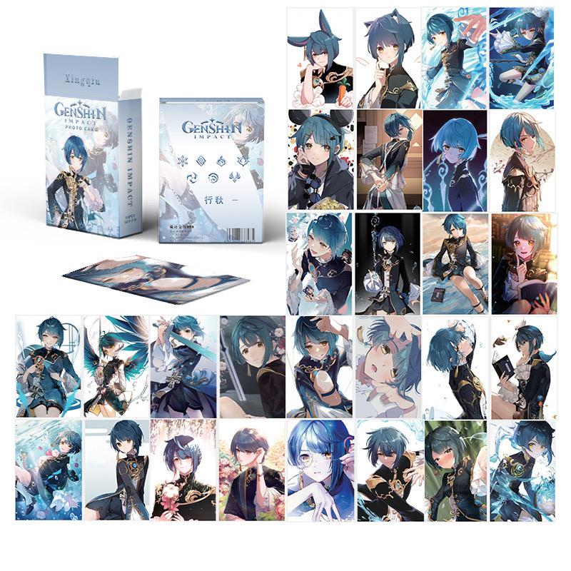 Genshin Impact Holographic Card Set - 50 Anime-Style Collectible Cards for Fans and Gamers - Game-Themed Merchandise - Zllada