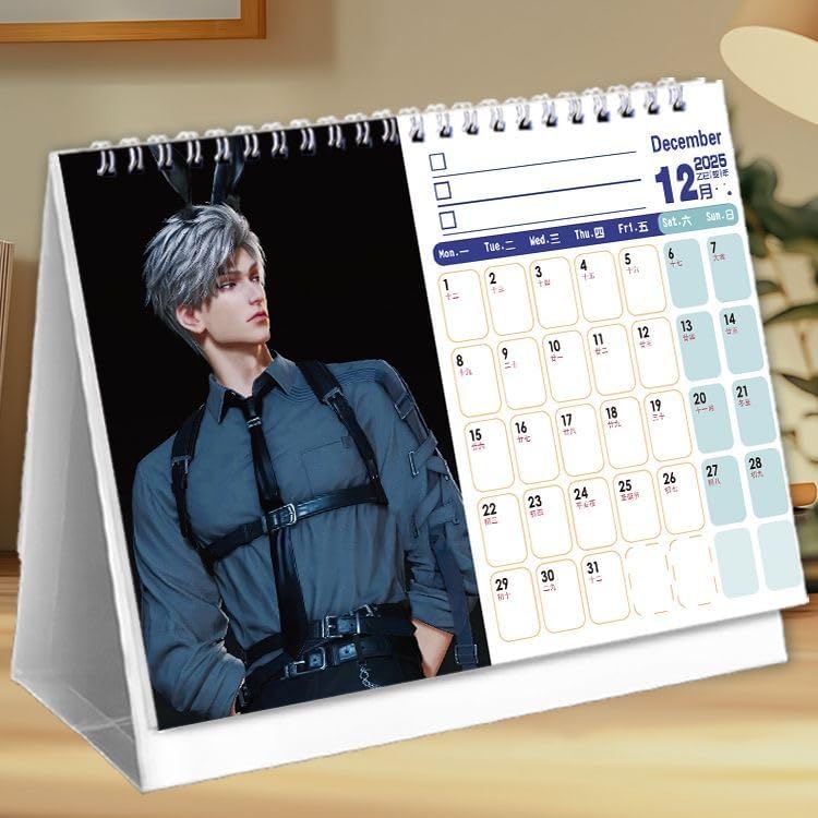 Love and Deepspace Calendar 2025-2026 Two-Year Desk Organizer - Anime Character Designs Thick Glossy Paper - Stylish Desktop Gift for Fans -Zllada