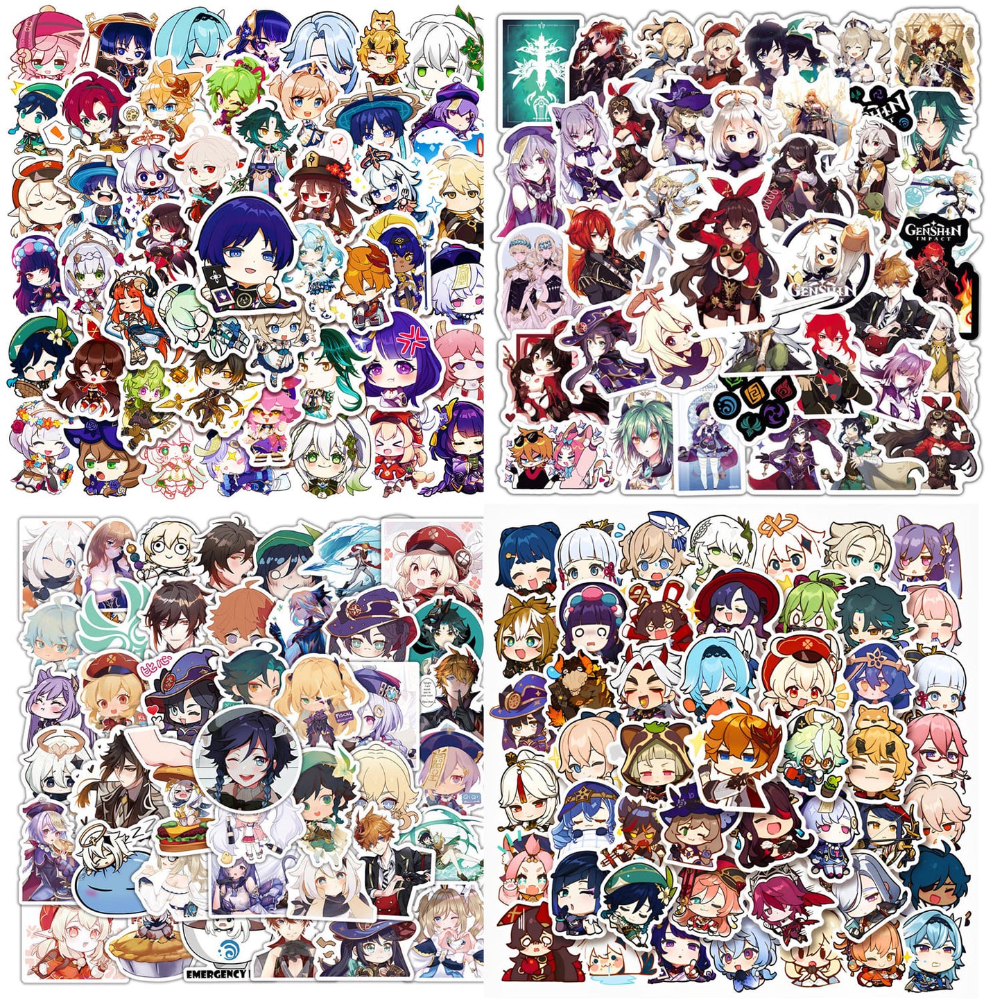 200 Pcs Genshin Impact Stickers - Waterproof DIY Decals for Laptop, Fridge, Wall Decor - Anime Fan Gift -Zllada