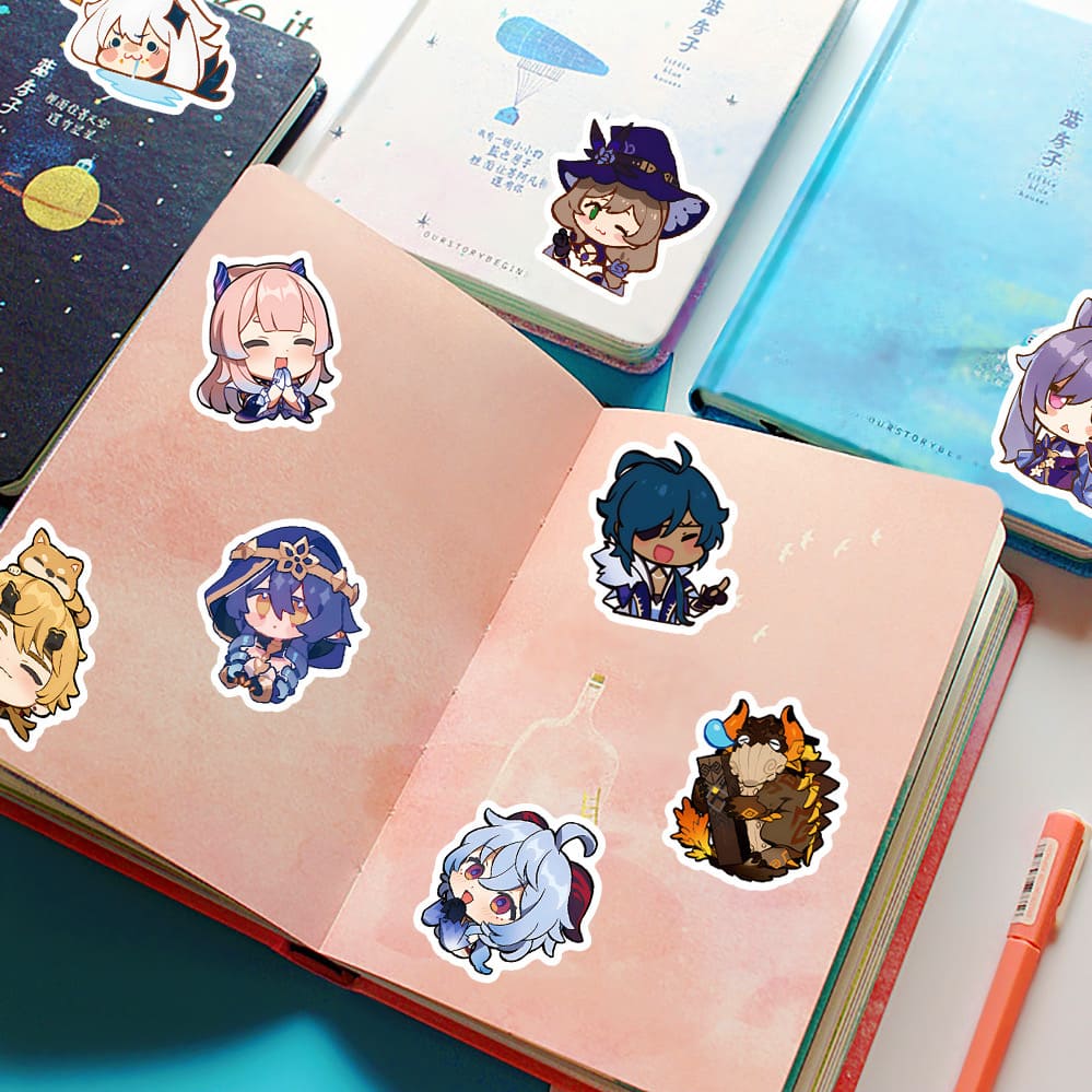 200 Pcs Genshin Impact Stickers - Waterproof DIY Decals for Laptop, Fridge, Wall Decor - Anime Fan Gift -Zllada