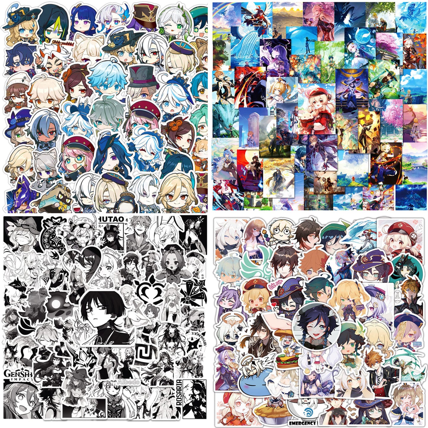 200 Pcs Genshin Impact Stickers - Waterproof DIY Decals for Laptop, Fridge, Wall Decor - Anime Fan Gift -Zllada