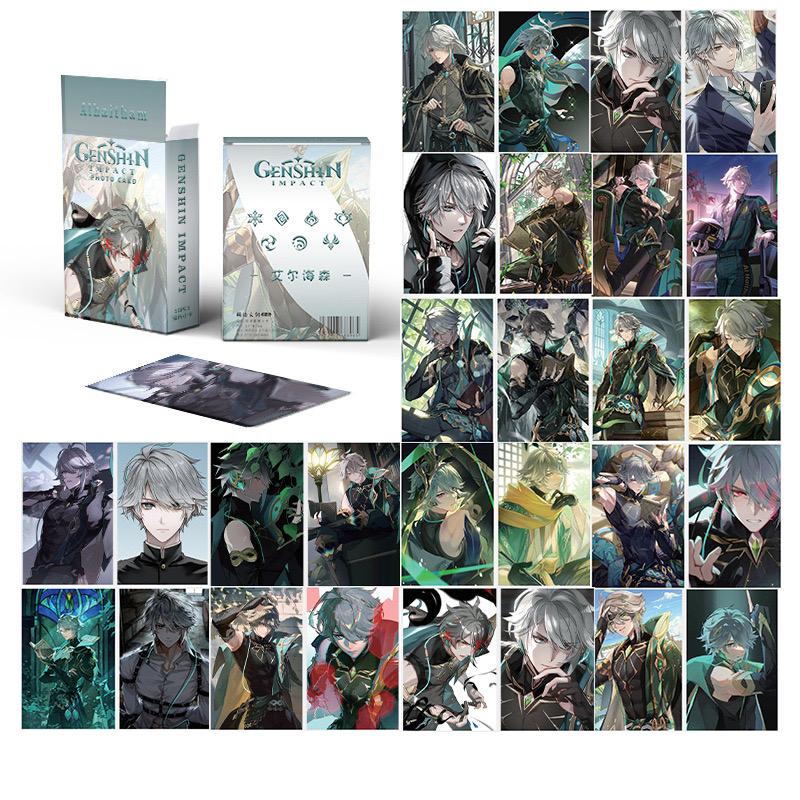 Genshin Impact Holographic Card Set - 50 Anime-Style Collectible Cards for Fans and Gamers - Game-Themed Merchandise - Zllada