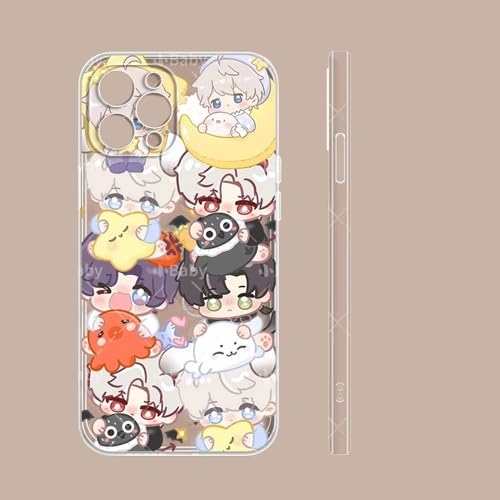 Love Deepspace Phone Cases -Compatible with iPhone 16/15/14/13/12/11 Series— Full Cast Cartoon Anime Style Featuring Sylus,Zayne, Xavier, Rafayel & Caleb Protective Cover - Zouven