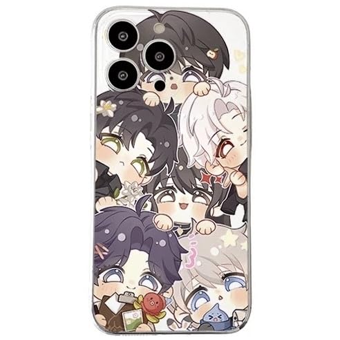 Love Deepspace Phone Cases -Compatible with iPhone 16/15/14/13/12/11 Series— Full Cast Cartoon Anime Style Featuring Sylus,Zayne, Xavier, Rafayel & Caleb Protective Cover - Zouven