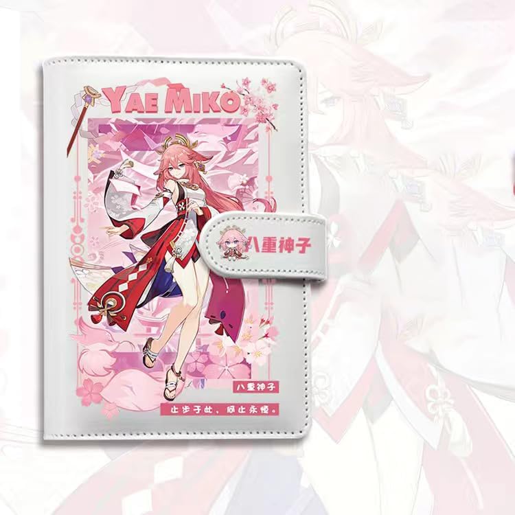 Yaemiko Genshin Impact Journal Planner - Anime Merch Game Figure - Stainless Steel Binder PU Leather 160 Pages with Magnetic Closure - Gift for Birthday Anniversary - Zllada