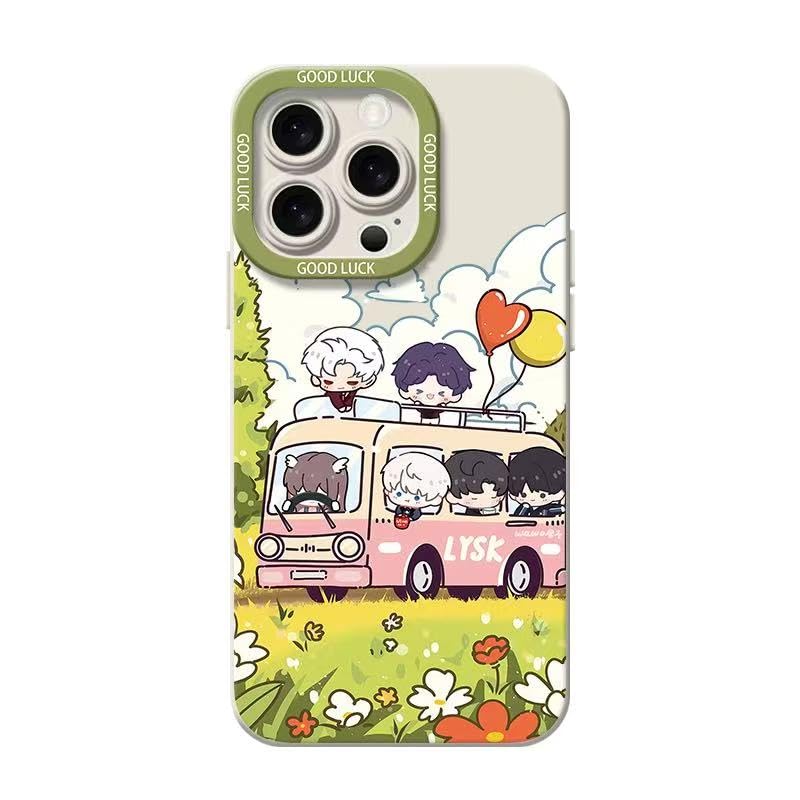Love Deepspace Phone Cases -Compatible with iPhone 16/15/14/13/12/11 Series— Full Cast Cartoon Anime Style Featuring Sylus,Zayne, Xavier, Rafayel & Caleb Protective Cover - Zouven
