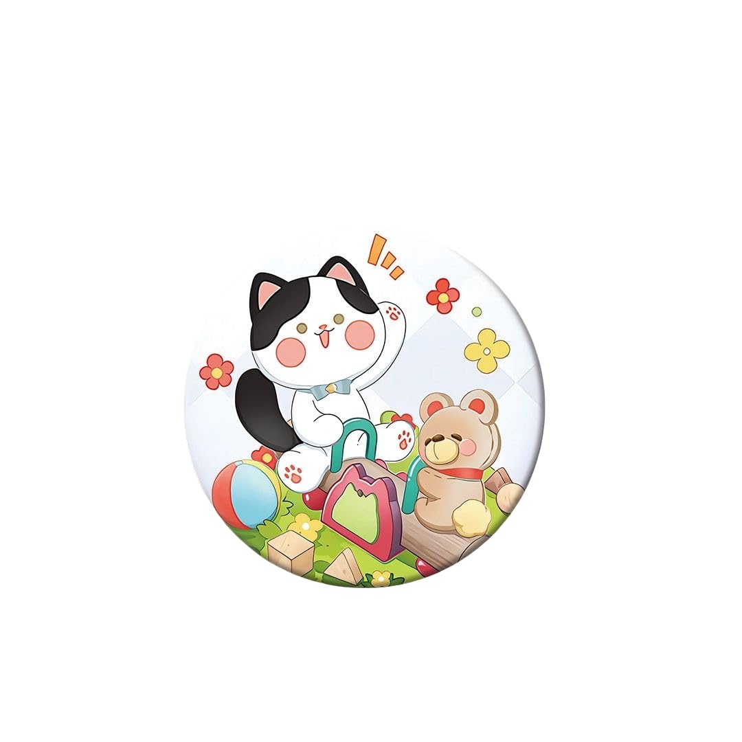 Cat Card Love Deepspace Badge Pin Set - 9 Pcs 58mm with 5 Character Cute Cartoon Style - Zayne, Xavier, Rafayel, Sylus,Caleb - Brooch Pendant for Ita Bag Decoration by Zouven