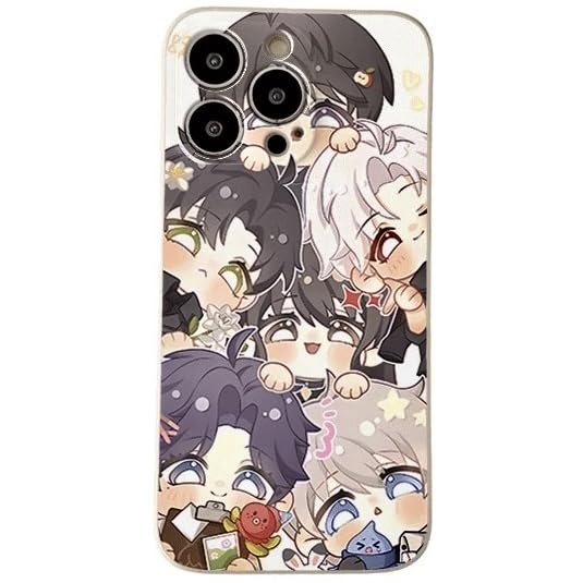Love Deepspace Phone Cases -Compatible with iPhone 16/15/14/13/12/11 Series— Full Cast Cartoon Anime Style Featuring Sylus,Zayne, Xavier, Rafayel & Caleb Protective Cover - Zouven