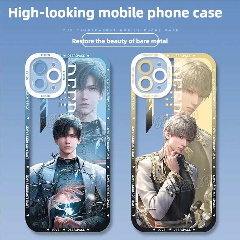 Love Deepspace Phone Case - Compatible with iPhone 16/15/14/13/12/11 Series – Zayne, Xavier, Rafayel & Sylus Cartoon Anime Clear Silicone Protective Cover Fan-Made Designs–Zouven