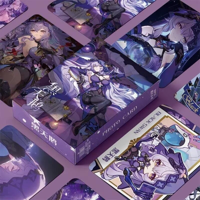 Zllada Honkai Star Rail Holographic Card Set - 55-Piece Holographic Trading Collector Set with Scratch-Resistant Sleeves for Fans and Gamers