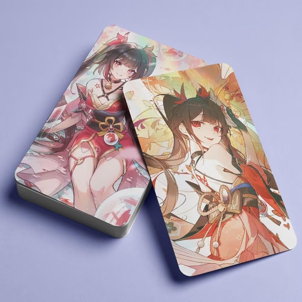 Zllada Honkai Star Rail Holographic Card Set - 55-Piece Holographic Trading Collector Set with Scratch-Resistant Sleeves for Fans and Gamers