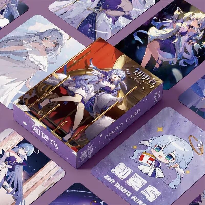 Zllada Honkai Star Rail Holographic Card Set - 55-Piece Holographic Trading Collector Set with Scratch-Resistant Sleeves for Fans and Gamers