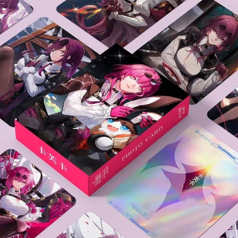 Zllada Honkai Star Rail Holographic Card Set - 55-Piece Holographic Trading Collector Set with Scratch-Resistant Sleeves for Fans and Gamers