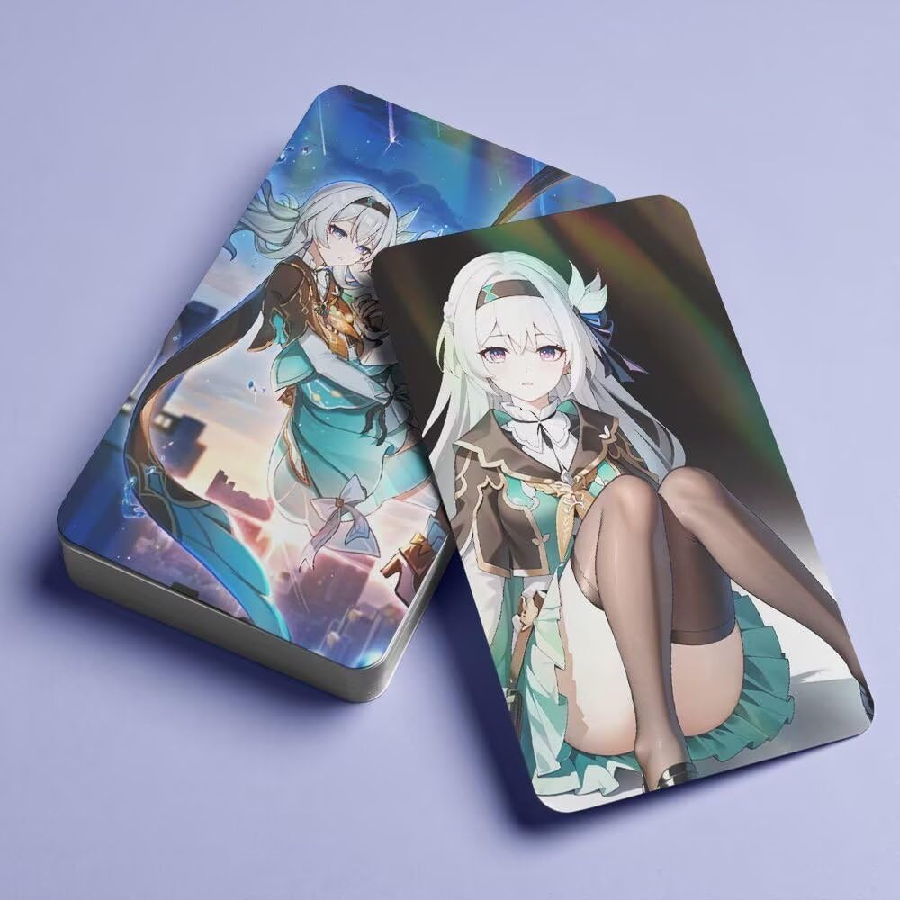 Zllada Honkai Star Rail Holographic Card Set - 55-Piece Holographic Trading Collector Set with Scratch-Resistant Sleeves for Fans and Gamers