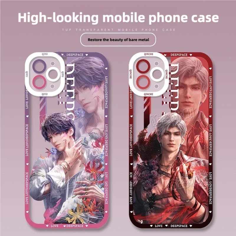 Love Deepspace Phone Case - Compatible with iPhone 16/15/14/13/12/11 Series – Zayne, Xavier, Rafayel & Sylus Cartoon Anime Clear Silicone Protective Cover Fan-Made Designs–Zouven