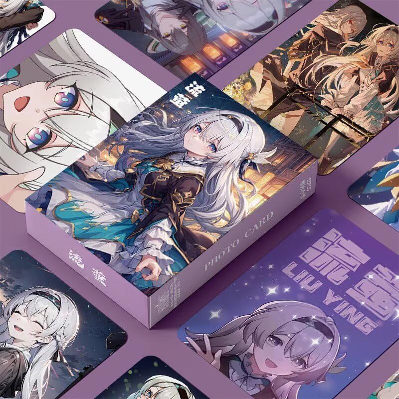 Zllada Honkai Star Rail Holographic Card Set - 55-Piece Holographic Trading Collector Set with Scratch-Resistant Sleeves for Fans and Gamers