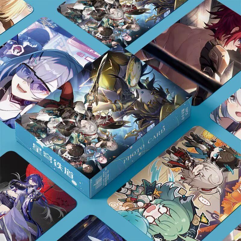 Zllada Honkai Star Rail Holographic Card Set - 55-Piece Holographic Trading Collector Set with Scratch-Resistant Sleeves for Fans and Gamers