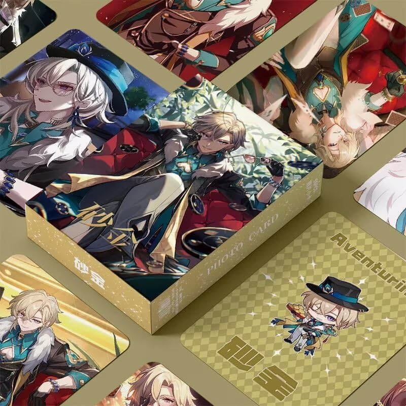 Zllada Honkai Star Rail Holographic Card Set - 55-Piece Holographic Trading Collector Set with Scratch-Resistant Sleeves for Fans and Gamers