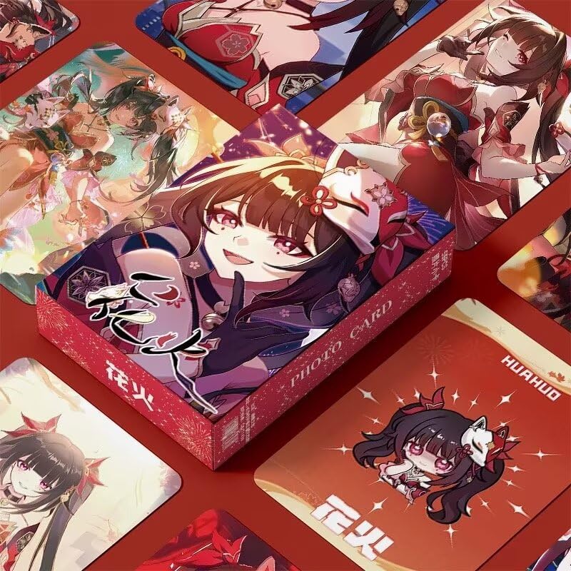 Zllada Honkai Star Rail Holographic Card Set - 55-Piece Holographic Trading Collector Set with Scratch-Resistant Sleeves for Fans and Gamers