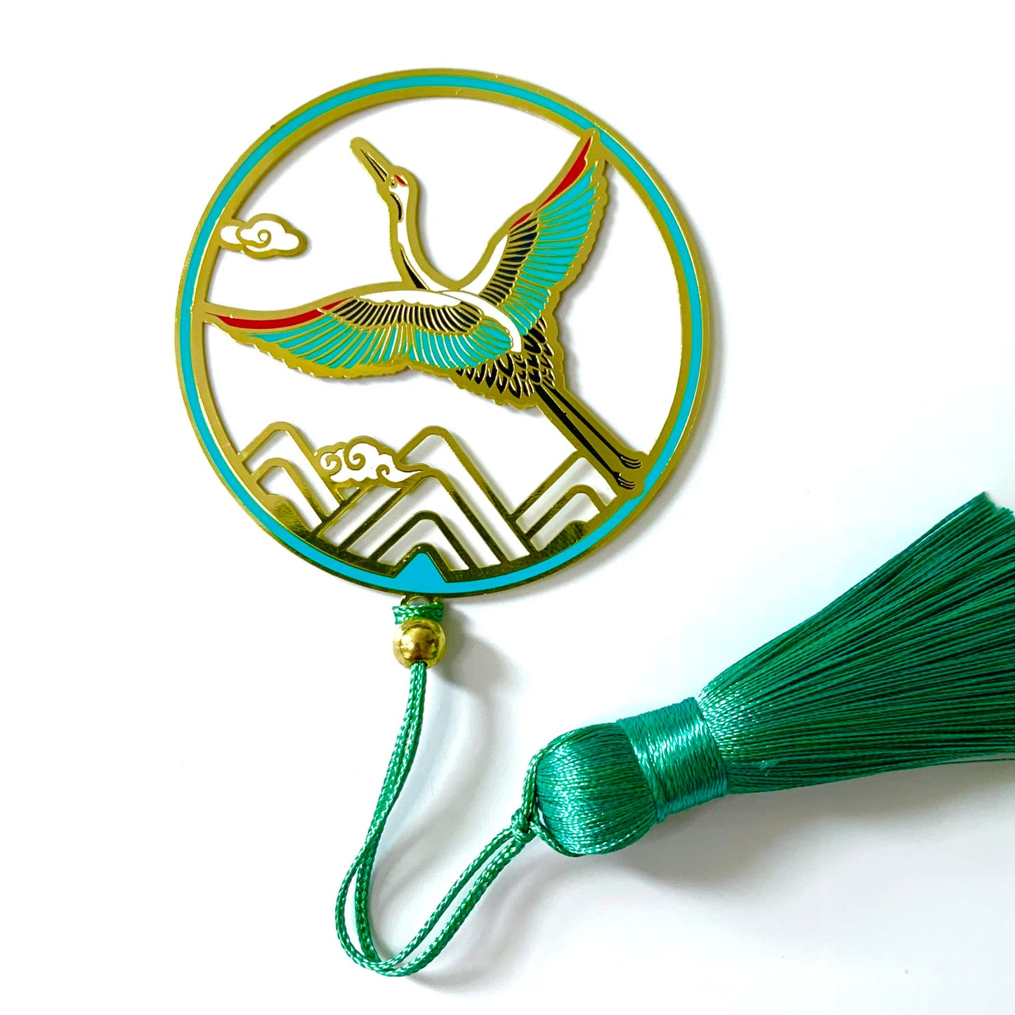 Zllada Colorful Peacock Stainless Steel Hollow Bookmark