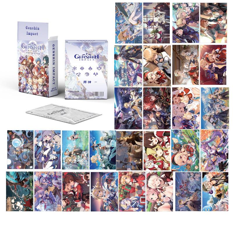 Genshin Impact Holographic Card Set - 50 Anime-Style Collectible Cards for Fans and Gamers - Game-Themed Merchandise - Zllada