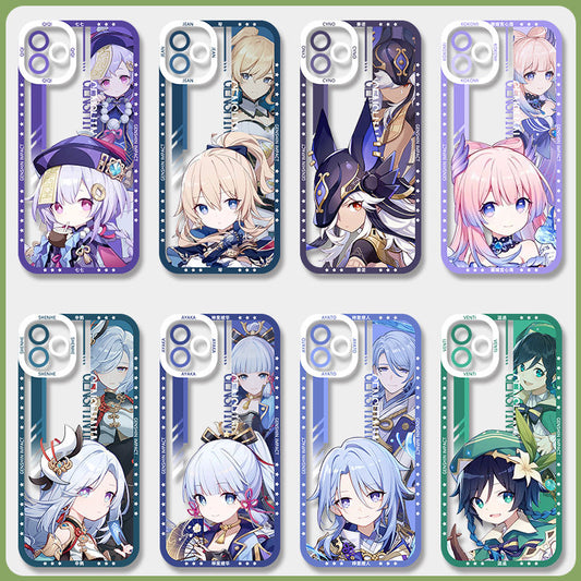 Yanfei Genshin Phone Case Laptop screen protector protective cover - Q Style Cute Anime Character Design - Transparent Silicone Full Camera Protection All Round Defense Non Slip Cover - Zllada