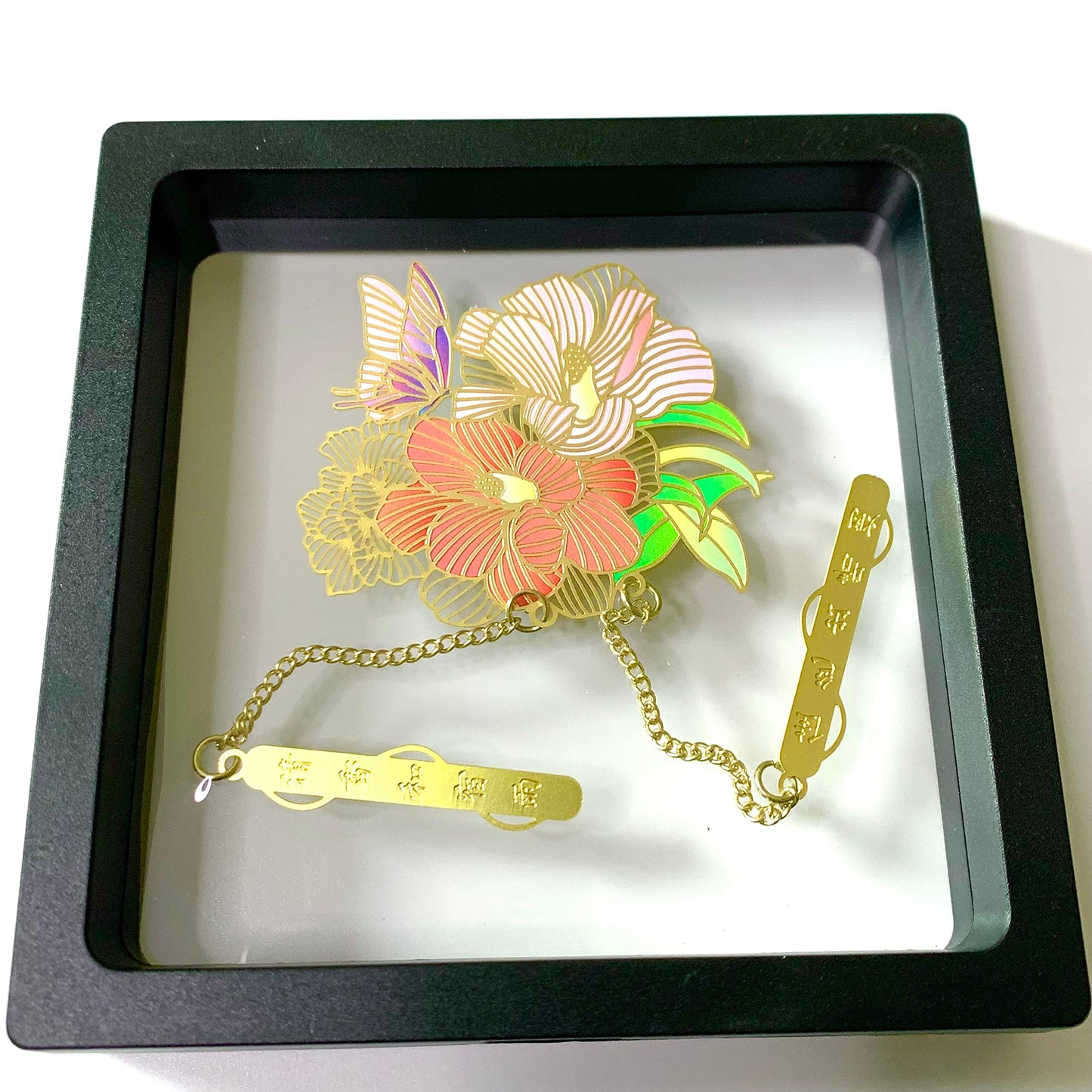 Zllada Colorful Peacock Stainless Steel Hollow Bookmark