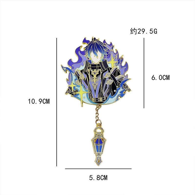 Flins Genshin Impact Character Pin Badges - Refrigerator Magnet Anime Game Merch Gift for Fans and Students - Zllada