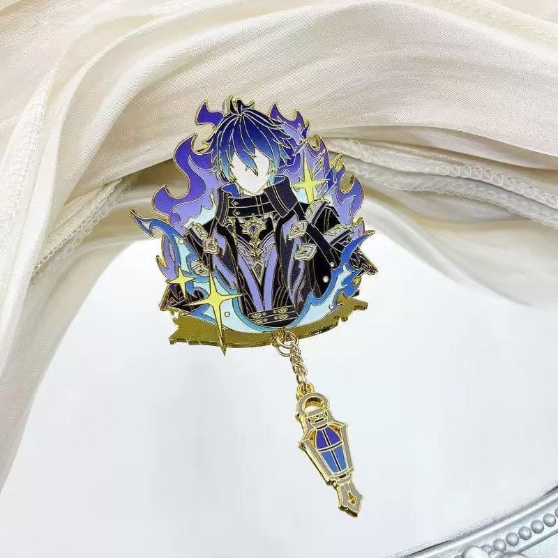 Flins Genshin Impact Character Pin Badges - Refrigerator Magnet Anime Game Merch Gift for Fans and Students - Zllada
