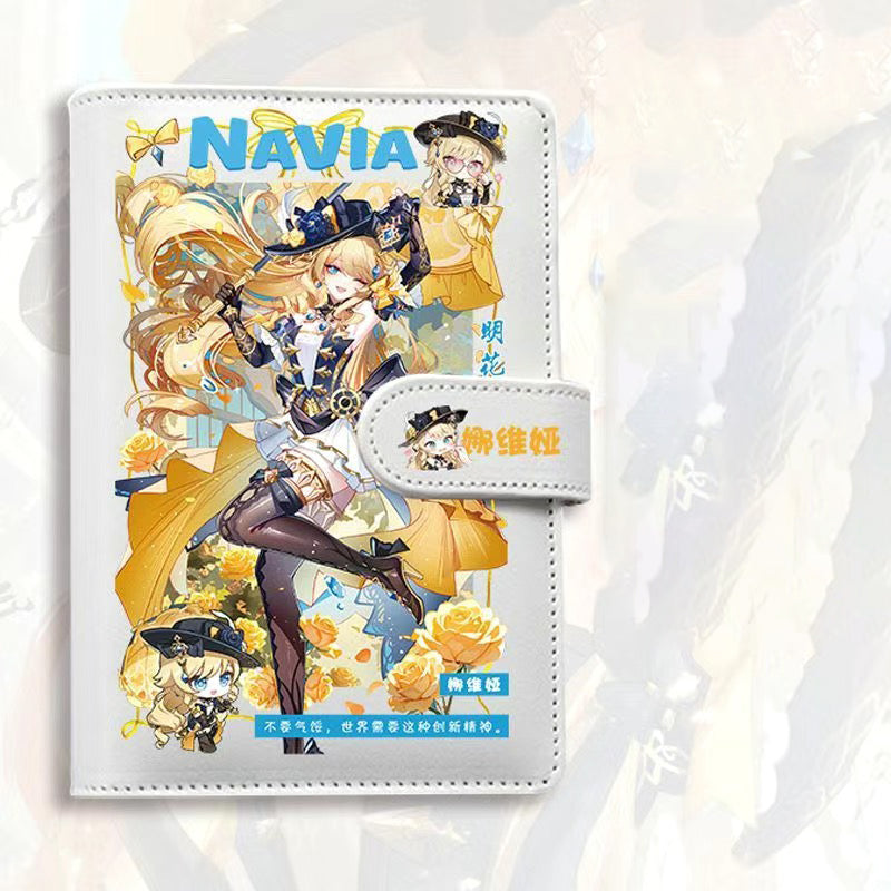 Genshin Impact Furina Journal Planner - Anime Merch Game Figure - Stainless Steel Binder PU Leather 160 Pages with Magnetic Closure - Gift for Birthday Anniversary - Zllada