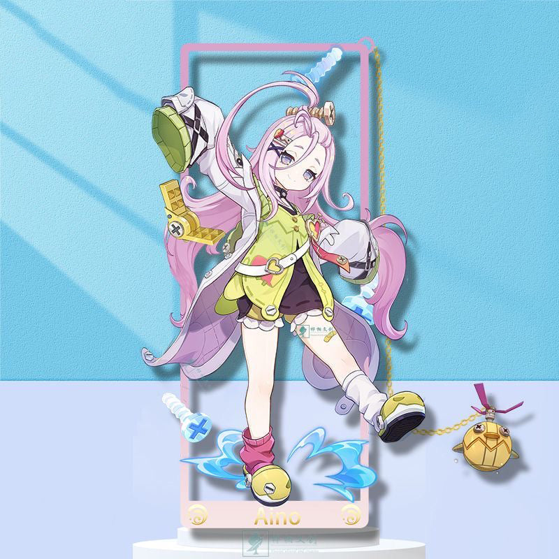 Segnalibro in metallo ambrato Genshin Impact - Merchandising di personaggi anime con scatola espositiva 3D - Regali di compleanno per fan, amici, giocatori, amanti dei libri - Zllada