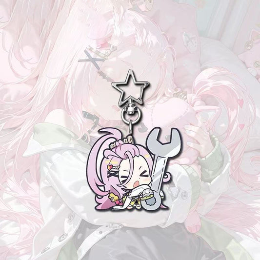 Aino Genshin Star-shaped button keychain Merch - 5cm Double-Sided Acrylic Keychain - High-Definition Printing