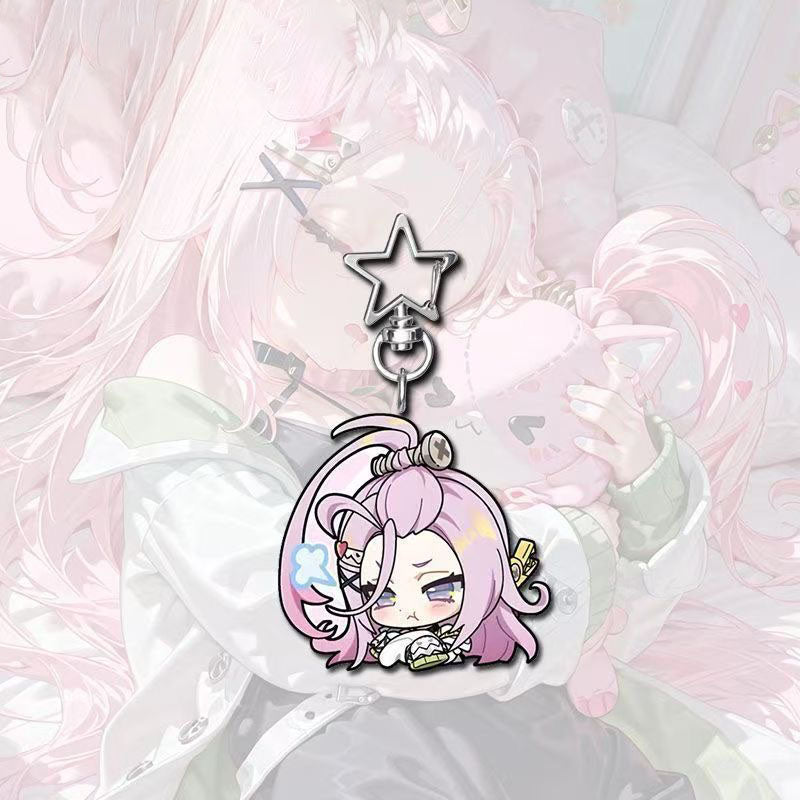 Aino Genshin Star-shaped button keychain Merch - 5cm Double-Sided Acrylic Keychain - High-Definition Printing