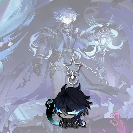 Flins Genshin Star-shaped button keychain Merch - 5cm Double-Sided Acrylic Keychain - High-Definition Printing