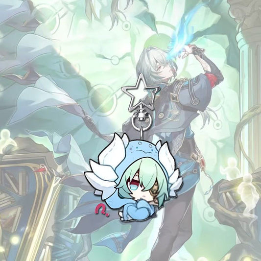 Anaxa Star Rail Star-shaped button keychain Merch - 5cm Double-Sided Acrylic Keychain - High-Definition Printing