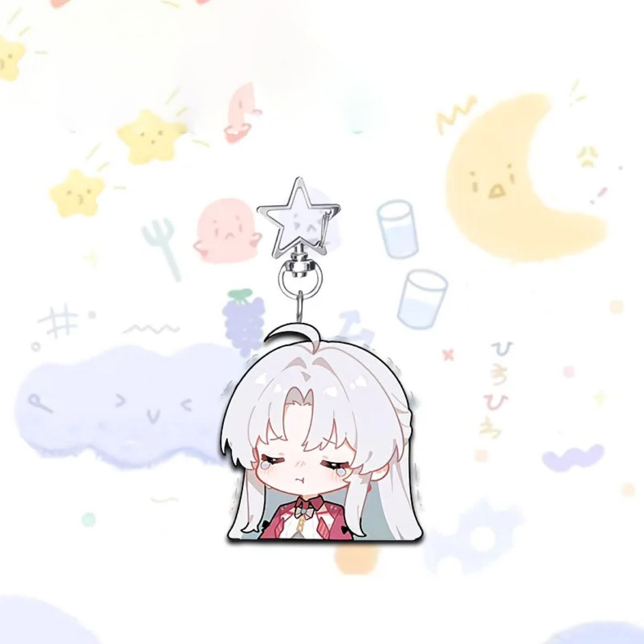 Carlotta Wuthering WuWa Waves Star-shaped button keychain Merch - 5cm Double-Sided Acrylic Keychain - High-Definition Printing