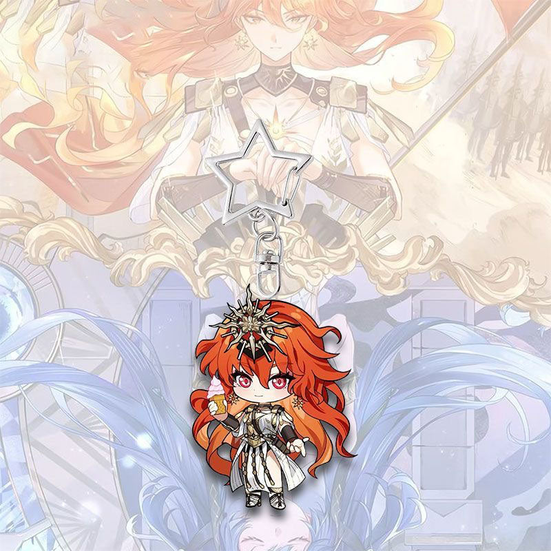 Camellya Augusta Luno Wuthering WuWa Waves Star-shaped button keychain Merch - 5cm Double-Sided Acrylic Keychain - High-Definition Printing