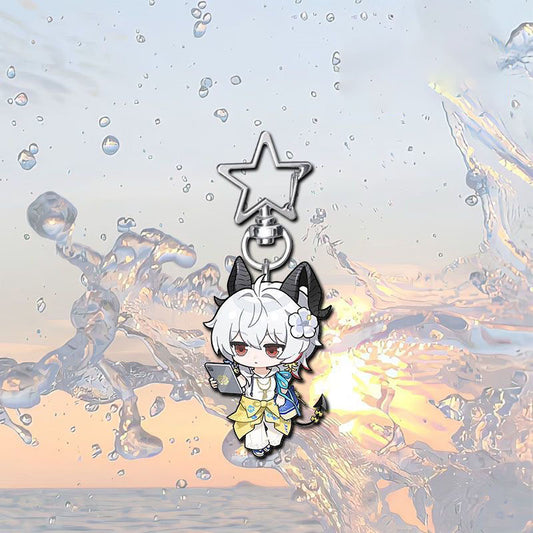 Zani Brant Phoebe Cantarella Wuthering WuWa Waves Star-shaped button keychain Merch - 5cm Double-Sided Acrylic Keychain - High-Definition Printing