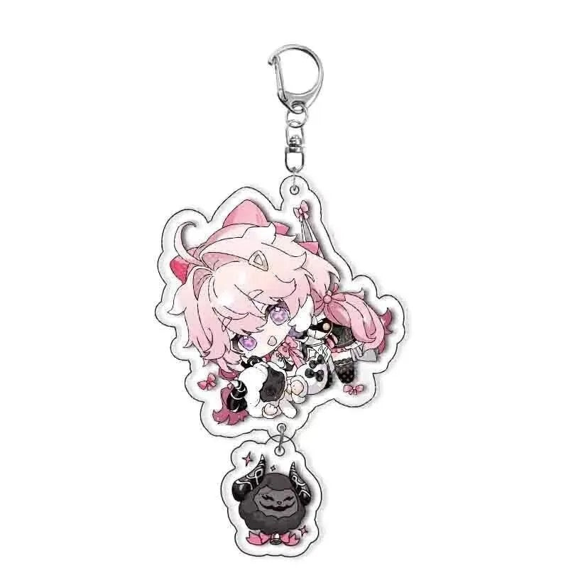 Galbrena Qiuyuan Chisa Lynae  Wuthering WuWa Waves Star-shaped button keychain Merch - 5cm Double-Sided Acrylic Keychain - High-Definition Printing