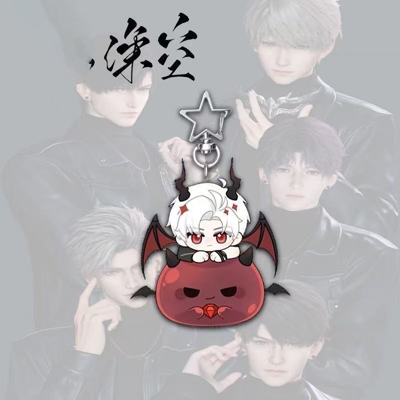 Love Deepspace Star-shaped button keychain Merch - 5cm Double-Sided Acrylic Keychain - Zayne, Xavier, Rafayel, Sylus,Caleb