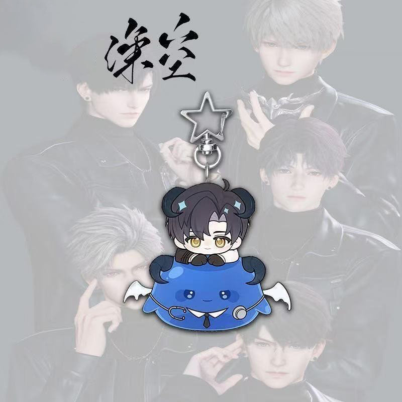 Love Deepspace Star-shaped button keychain Merch - 5cm Double-Sided Acrylic Keychain - Zayne, Xavier, Rafayel, Sylus,Caleb