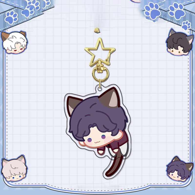 Sylus Love Deepspace Star-shaped button keychain Merch - 5cm Double-Sided Acrylic Keychain - Zayne, Xavier, Rafayel, Sylus,Caleb