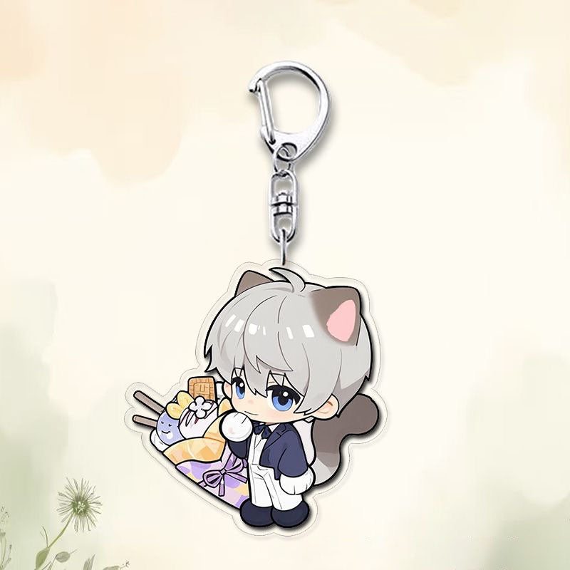 Rafayel Sylus Caleb Love Deepspace Button keychain Merch - 5cm Double-Sided Acrylic Keychain - Zayne, Xavier, Rafayel, Sylus,Caleb