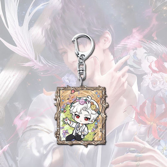 Rafayel Sylus Caleb Love Deepspace Button keychain Merch - 5cm Double-Sided Acrylic Keychain backpack - Zayne, Xavier, Rafayel, Sylus,Caleb