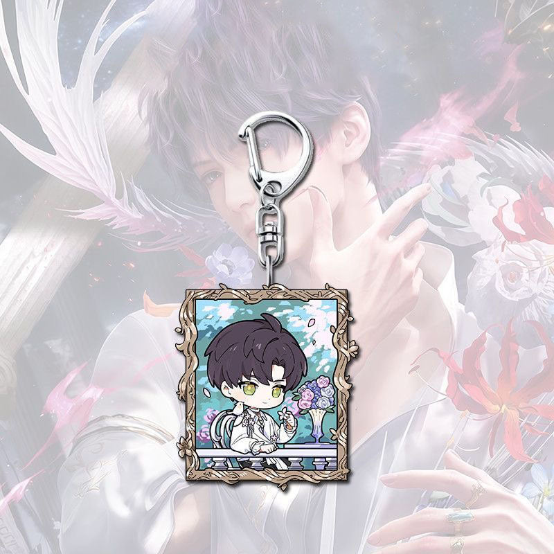 Rafayel Sylus Caleb Love Deepspace Button keychain Merch - 5cm Double-Sided Acrylic Keychain backpack - Zayne, Xavier, Rafayel, Sylus,Caleb