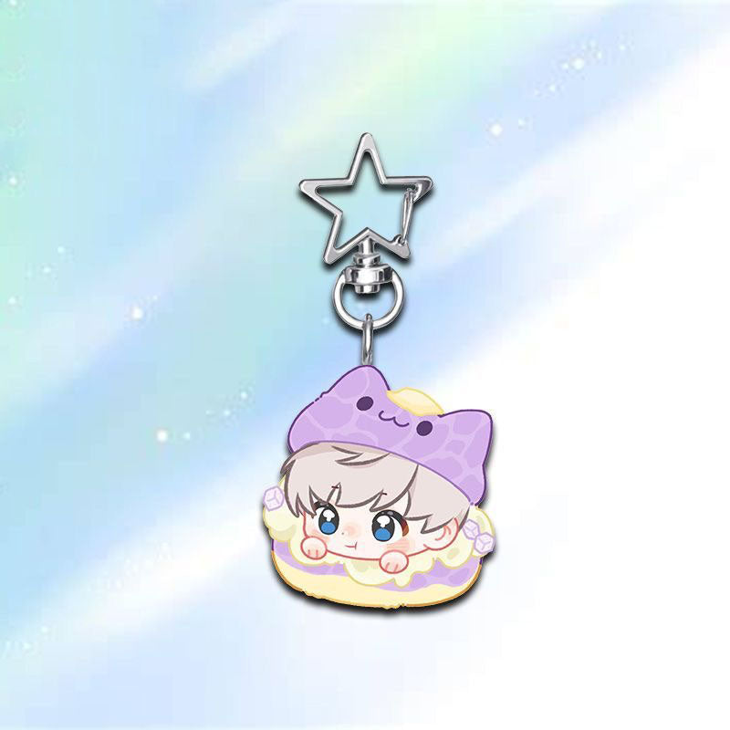Zayne Caleb Love Deepspace Star-shaped button keychain Merch - 5cm Double-Sided Acrylic Keychain - Zayne, Xavier, Rafayel, Sylus,Caleb