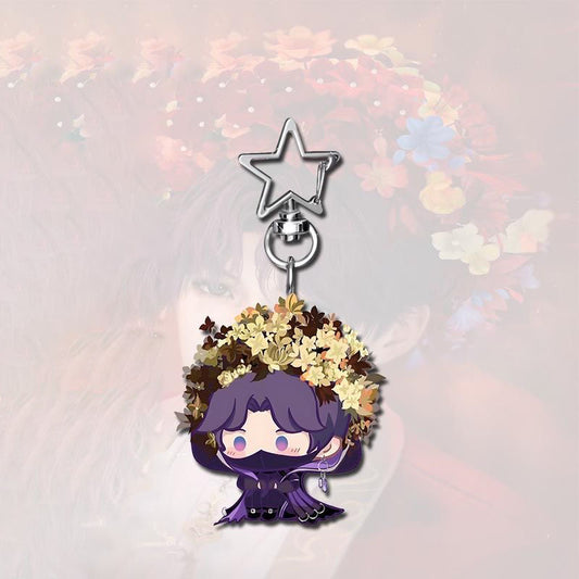 Rafayel Caleb Love Deepspace Star-shaped button keychain Merch - 5cm Double-Sided Acrylic Keychain - Zayne, Xavier, Rafayel, Sylus,Caleb