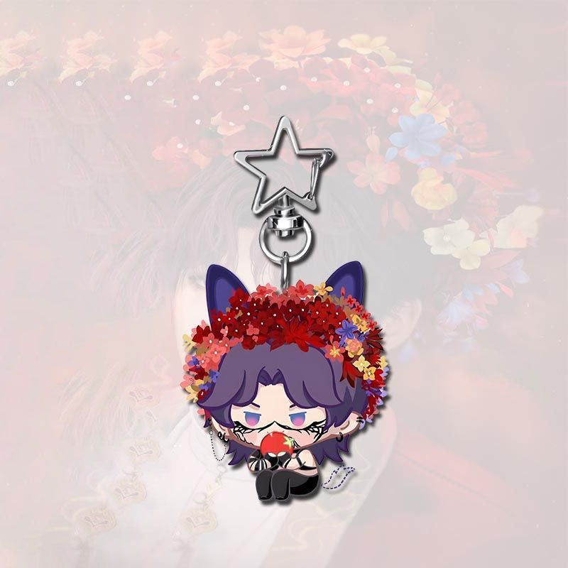 Rafayel Caleb Love Deepspace Star-shaped button keychain Merch - 5cm Double-Sided Acrylic Keychain - Zayne, Xavier, Rafayel, Sylus,Caleb