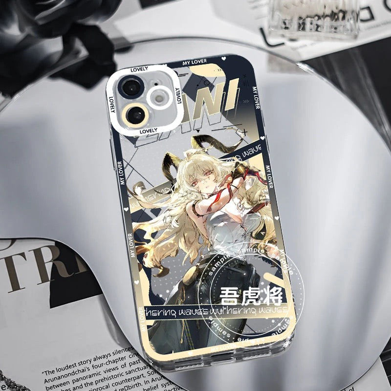 Rover Phrolova Augusta Wuthering WuWa Waves Phone Case - Transparent Silicone Full Camera Protection All Round Defense Non Slip Cover - Zllada