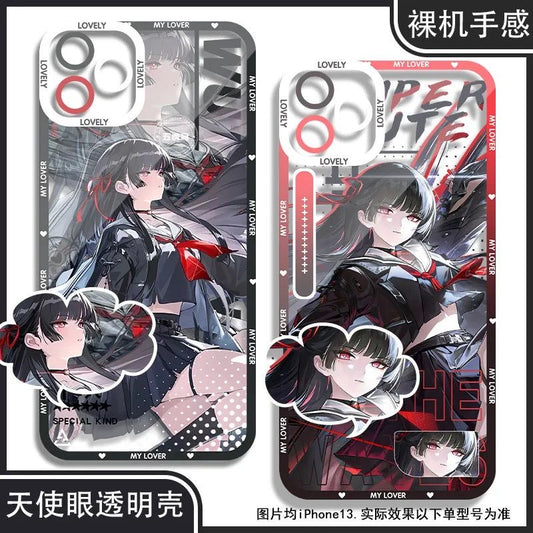 Chisa Wuthering WuWa Waves Phone Case - Transparent Silicone Full Camera Protection All Round Defense Non Slip Cover - Zllada